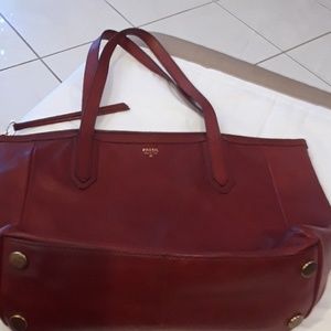 Fossil leather tote.